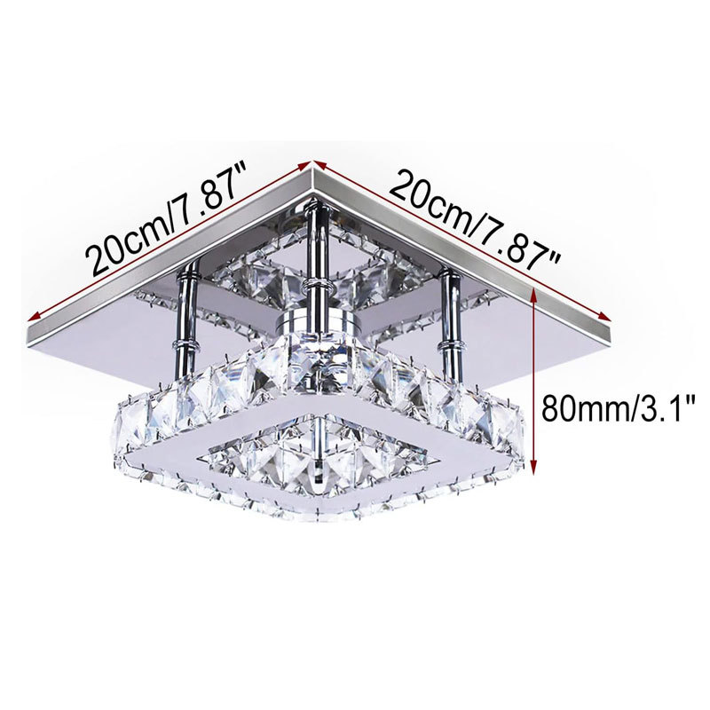 Cross-border LED Crystal Ceiling Light Square Aisle Light Corridor Hallway Lighting Modern Simple Balcony Home Lighting