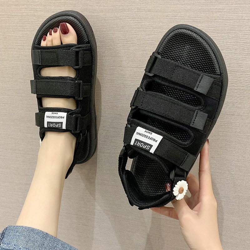 Internet Celebrity Sandals Female College Students Sports Beach Shoes Summer New Soft Sole Outwear Couple Dual-Use Slippers ins Trendy