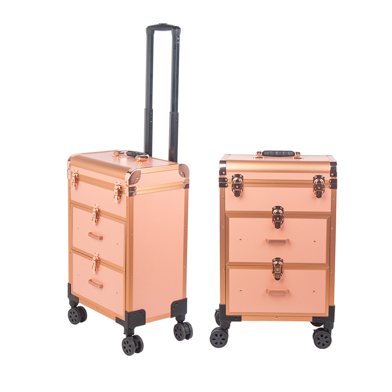 Multi-functional Pull Rod Makeup Case Multi-layer Large Capacity Tattoo Manicurist Toolbox Removable Universal Wheel Makeup Case
