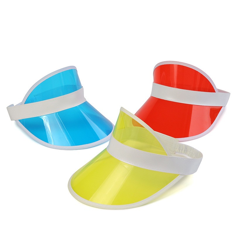 Factory in stock PVC summer sun hat UV function Sun Hat sun protection LOGO printing advertising empty top hat