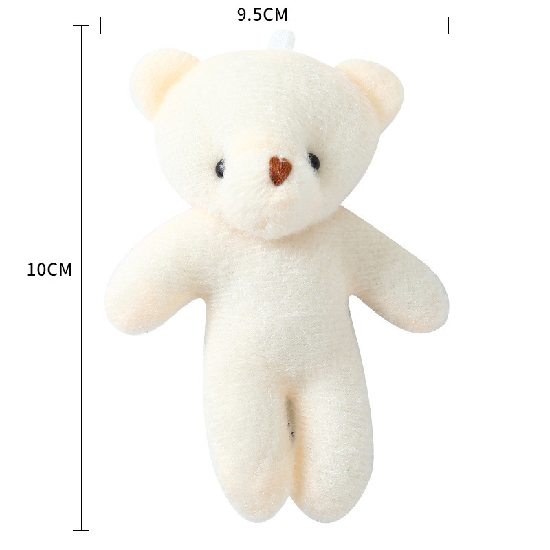 Plush Toy Conjoined Bare Bear Keychain Backpack Pendant Beige White Bear Doll Big Head Conjoined Bear Doll