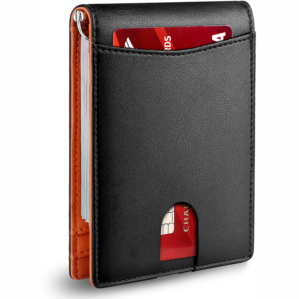 Baoshi Road new microfiber wear-resistant rfid card holder carbon fiber card holder multi-card Amazon wallet gold holder