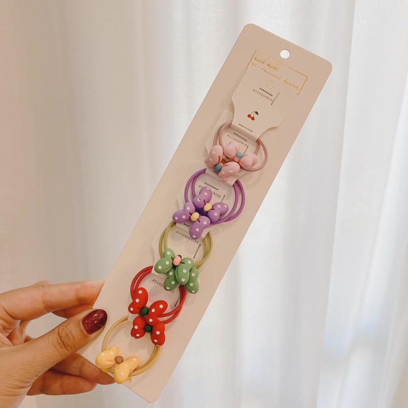 10 anneaux pour cheveux ~ Version coréenne de l'ensemble de combinaison de petits élastiques en caoutchouc pour filles et enfants qui ne blessent pas les cheveux_voghion.com