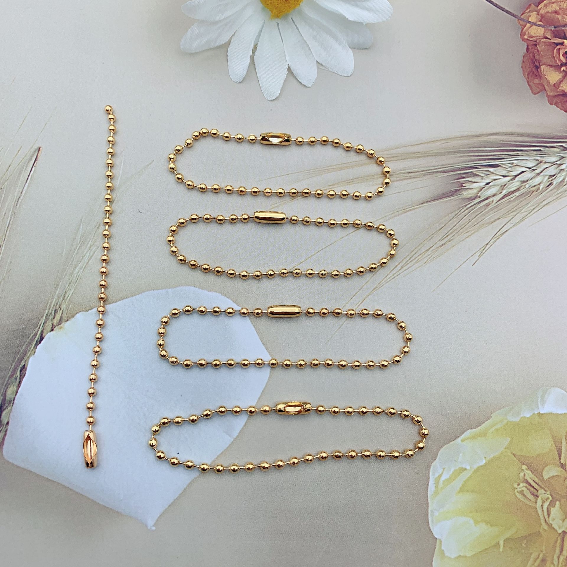 Factory direct color goo card bead chain wholesale chain metal bead chain jewelry diy pendant spot