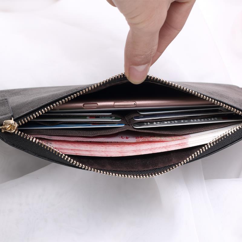 New Fashion European and American Simple Frosted Long Wallet Women's Thin Zipper Wallet Clutch Student Wallet Card Bag