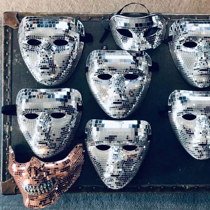 Disco Ball Glitter Face Mask Disco flash mirror Mask