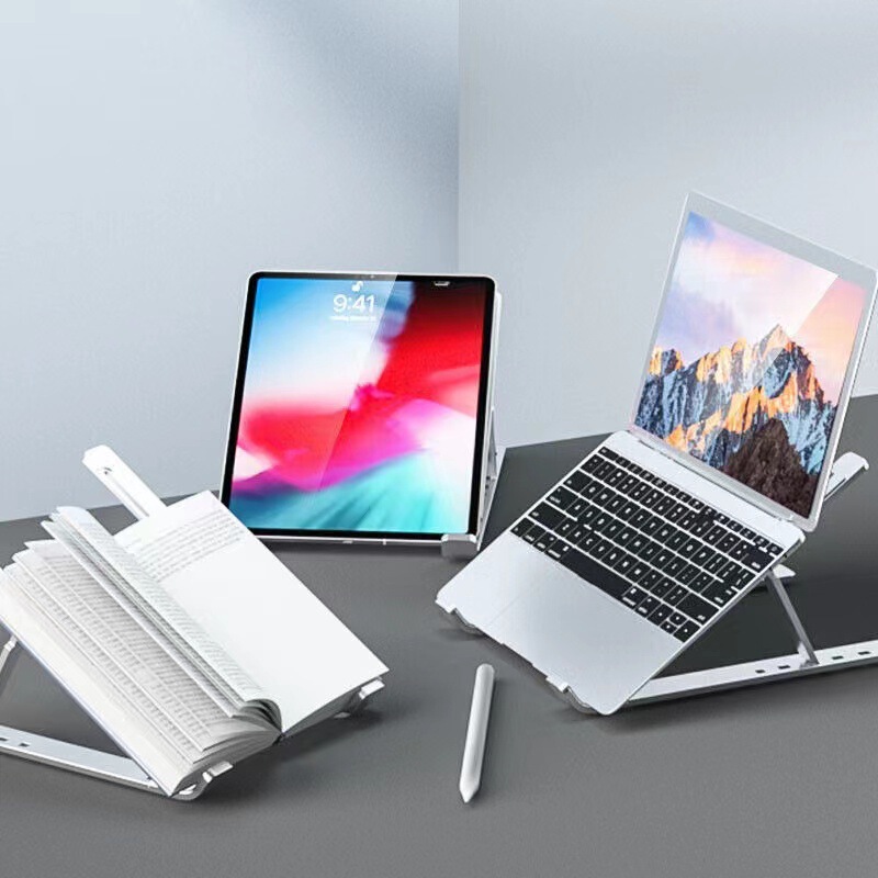 ノートのスタンドのアルミニウム合金のコンピュータのデスクトップのタブレットのスタンドの多段階の調節の折り畳みは高くて放熱の携帯のスタンドを高めます。|undefined