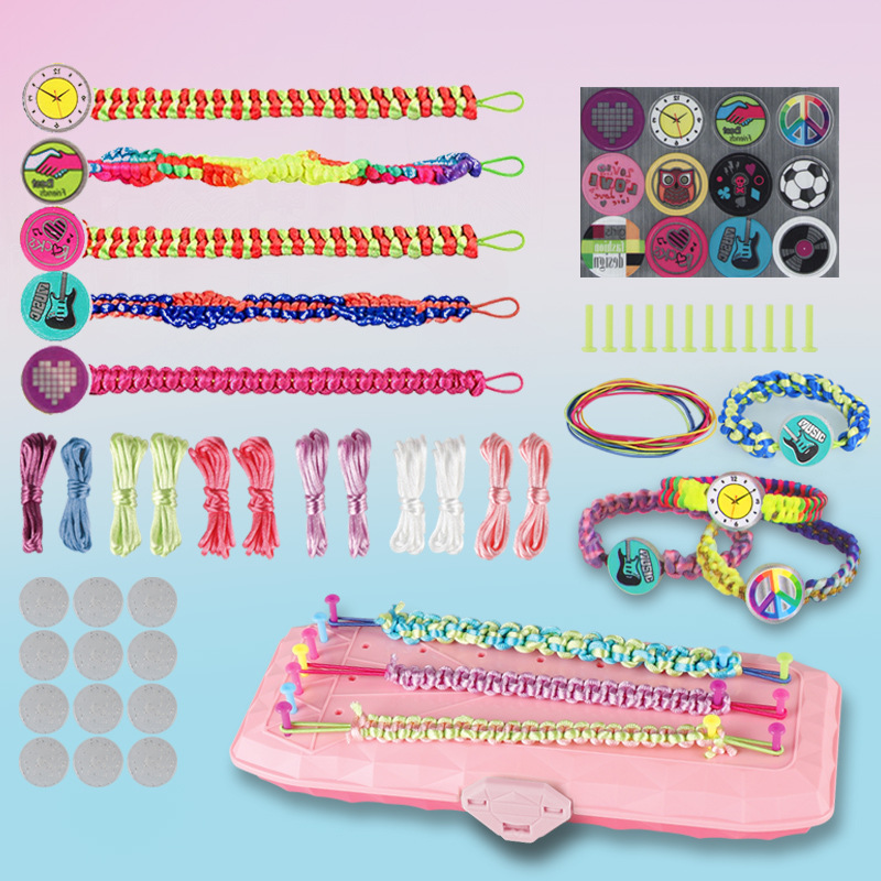 cross-border children handmade rope woven bracelet toy 7 elastic bracelet making set Friendship girl diy