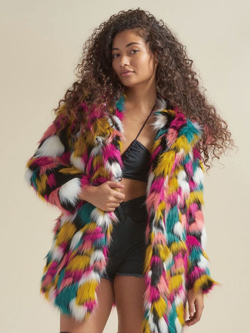 New European and American Amazon Foreign Trade Imitation Fur Jacket Women's Long Hooded Fur One-piece Fur Coat