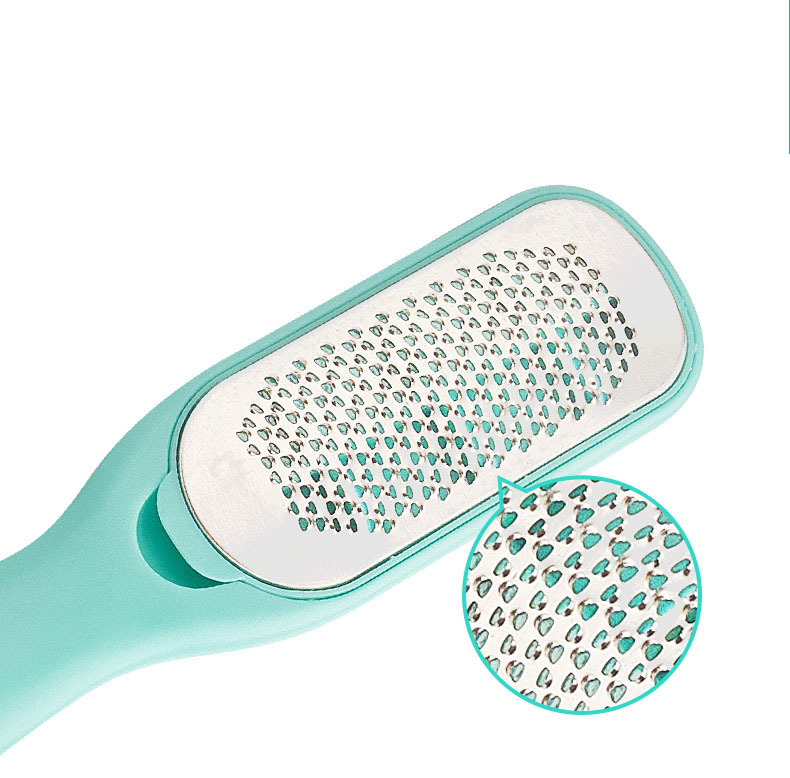 Spot wholesale stainless steel double-sided foot repair board file plastic hand foot grinder corrosion pattern to remove calluses dead skin foot rubbing tool