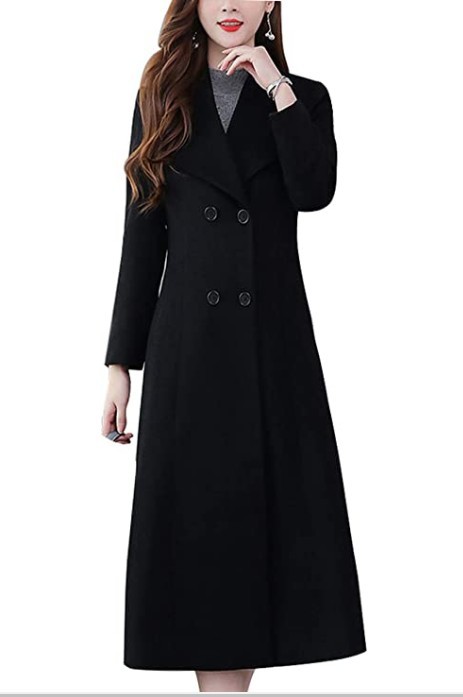  Autumn and Winter New Woolen Coat Thickened Large Size Foreign Trade Lapel Super Long Slim-fit Waist Jacket_voghion.com
