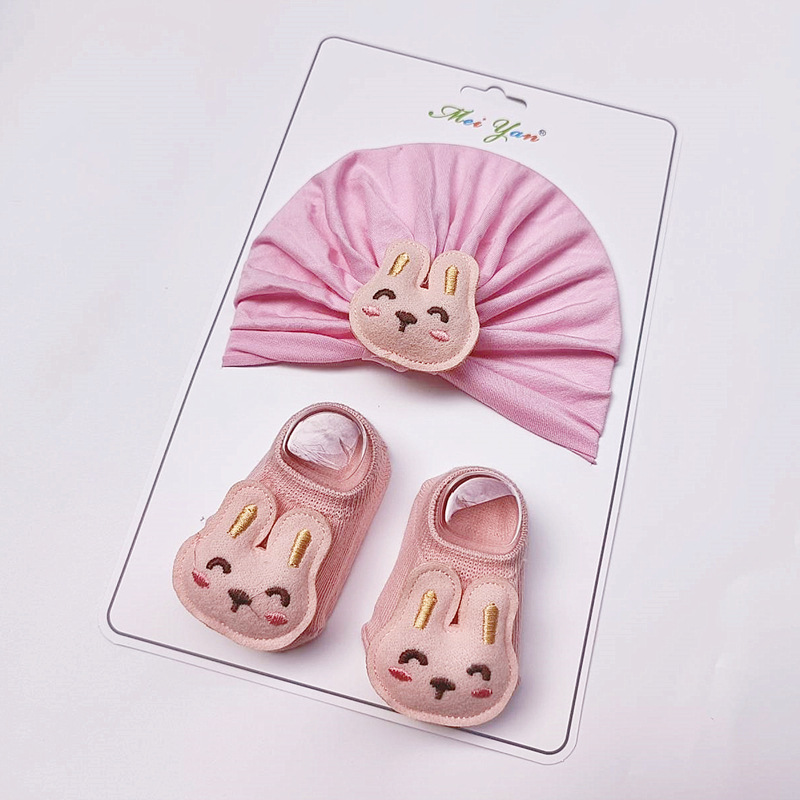 Spring and Summer baby rabbit hat suit children care door tire hat newborn cartoon pullover hat socks