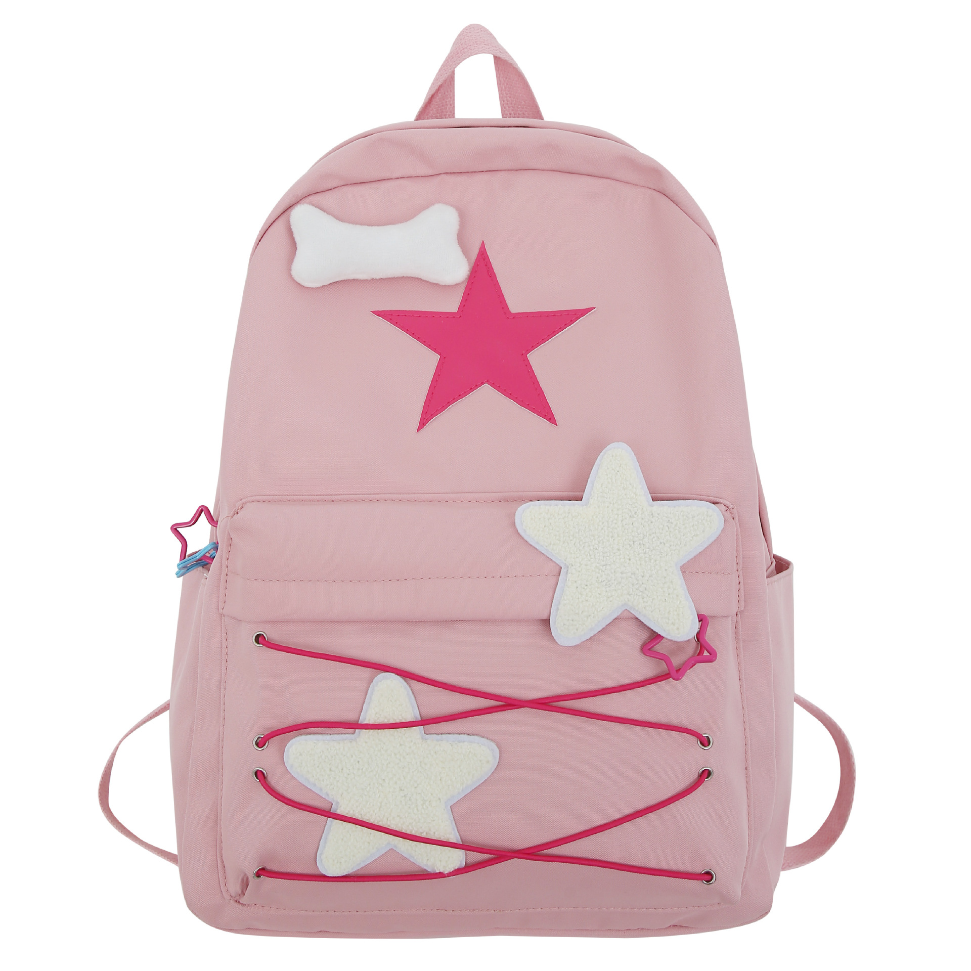 2023 New Homemade Sweet and Spicy Pink y2k Spice Girls Green Star Strap Backpack Bag Yabi Large Capacity Schoolbag
