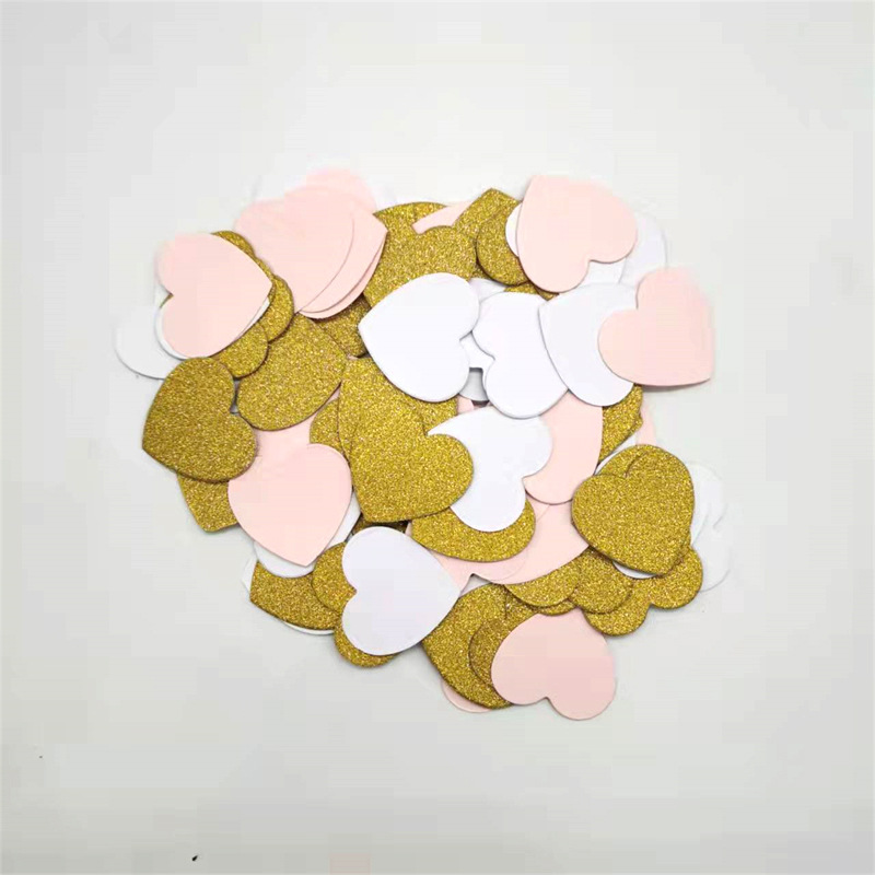 100PCs heart-shaped confetti 3cm hand sprinkle confetti flower paper string wedding birthday party decoration