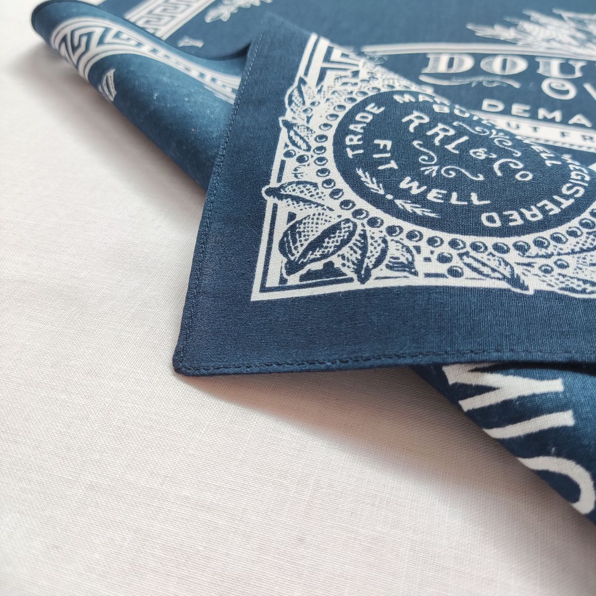 New in stock cotton American retro DOUBLE RRL headscarf motorcycle riding hip hop Hip Hop Hip Hop square scarf scarf