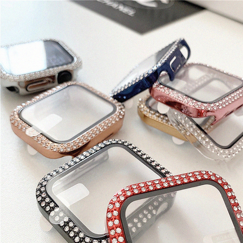 Подходит для двухрядной дрели Apple со стеклянным корпусом Apple Watch 7/SE/6/5/43, комплексный жесткий футляр с защитой от падения