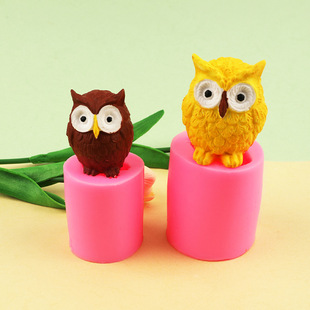 3D three-dimensional size Owl handmade plaster soap ornaments pendant decorative mold chocolate drop glue Clay