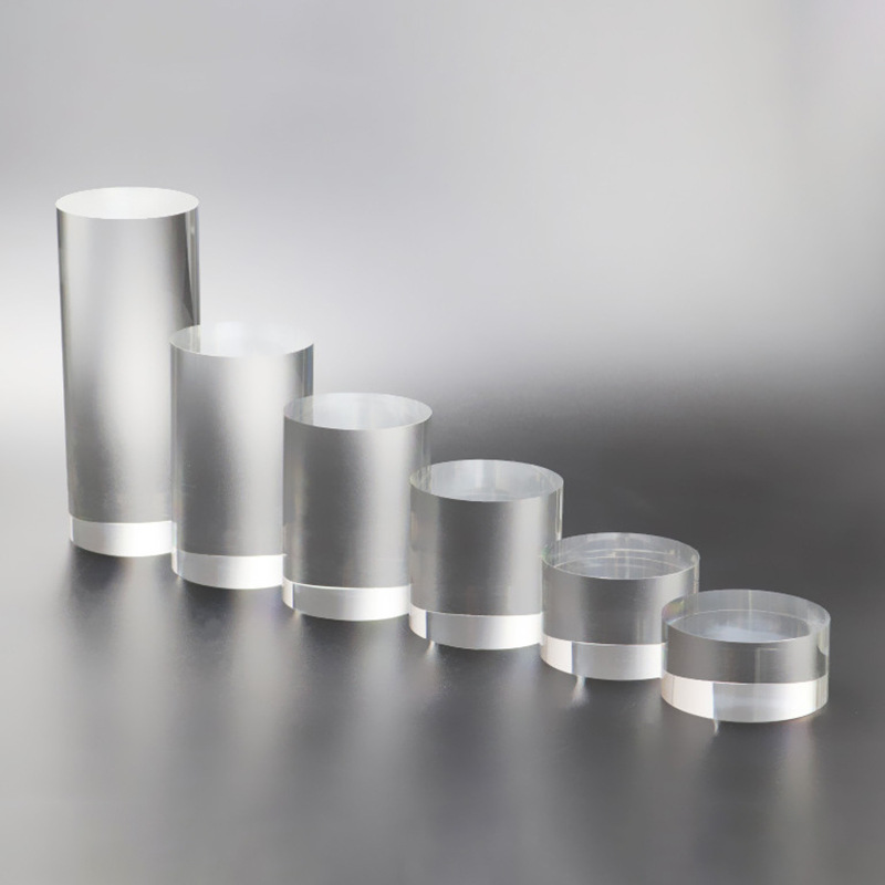 Transparent acrylic cylindrical display stand jewelry goods cosmetics jewelry model display base spot wholesale