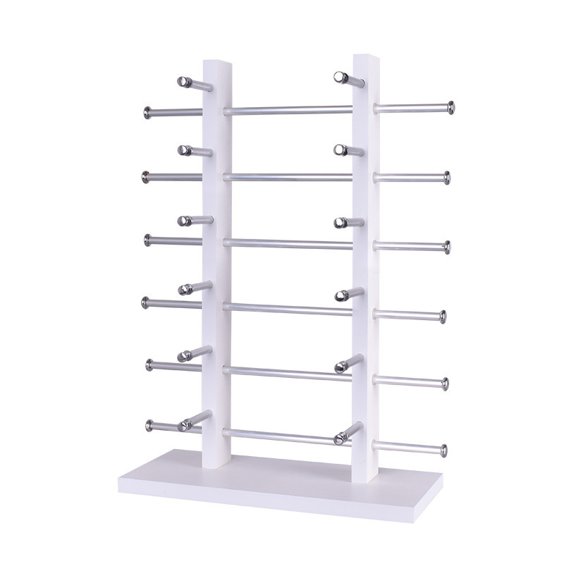 Wooden double-row glasses display stand sunglasses props display rack wooden glasses shelf 8/10/12