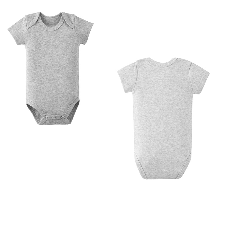 Factory new wholesale baby wrap fart solid color short sleeve triangle ha clothes newborn jumpsuit for boys and girls