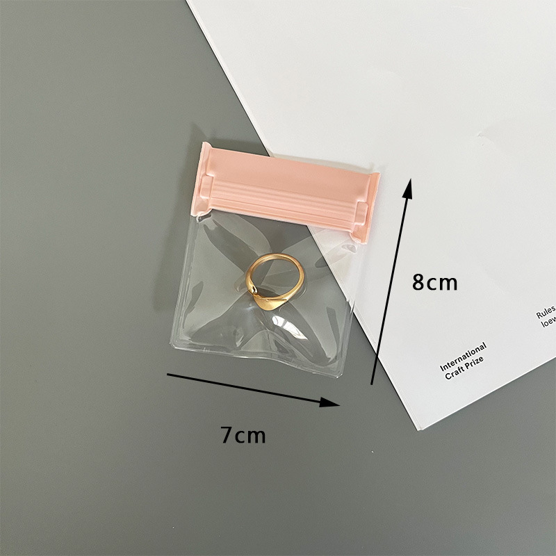 One batch thickened transparent soft new material EVA anti-oxidation sealed jewelry bag earrings bracelet pink bag