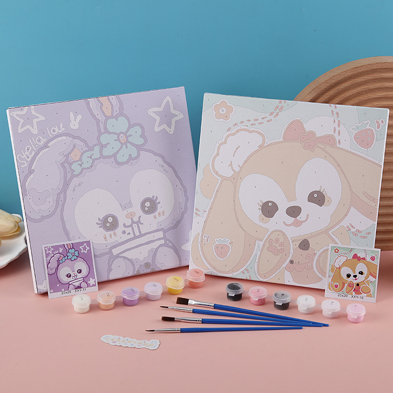 Children's diy digital oil painting cartoon watercolor handmade hand painting fill color decoration fill color oil painting wholesale