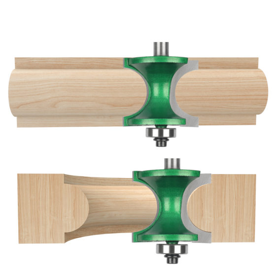 Bearing semicircular cutter 8 handle regular semicircular with single bearing wooden stick trimming engraving woodworking milling cutter