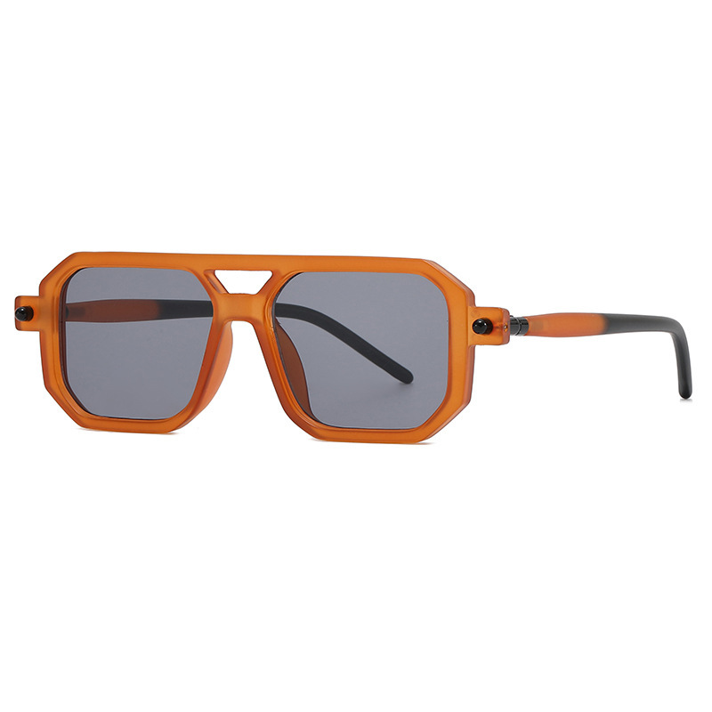 New European and American Fashion Jing Bairan Same Style Thick Frame Square Red Riding Book ins Double Beam Sunglasses Trendy Men's Sunglasses Women's Sunglasses