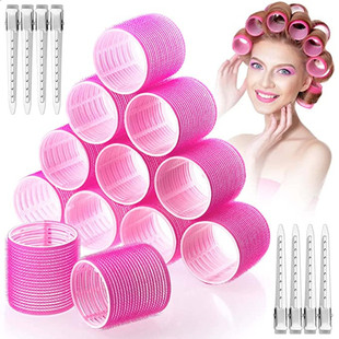 Oversized curling iron set self-gripping curling roller for long, medium and short thick fine hair bangs plastic curling roller