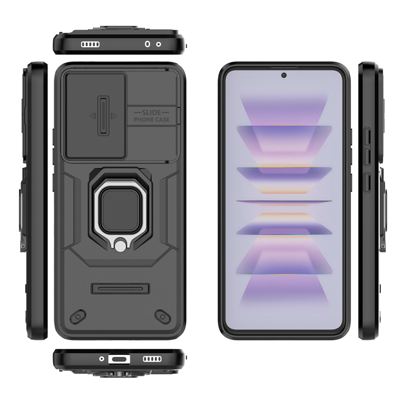 Cross-border Application Redmi note14Pro Magnetic Push Window Phone Case poco x7 Battle Bear Drop-resistant Protective Case