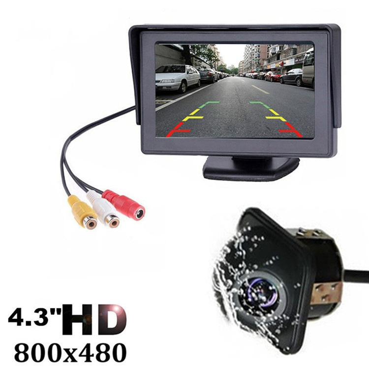 Amazon explosion rear rear camera 4.3 inch display set small butterfly small straw hat square lamp