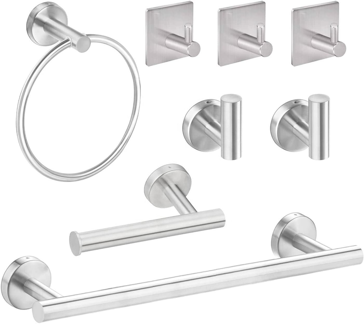 304 stainless steel cross-border bathroom suit toilet paper holder tissue rack towel ring hook black towel rack suit