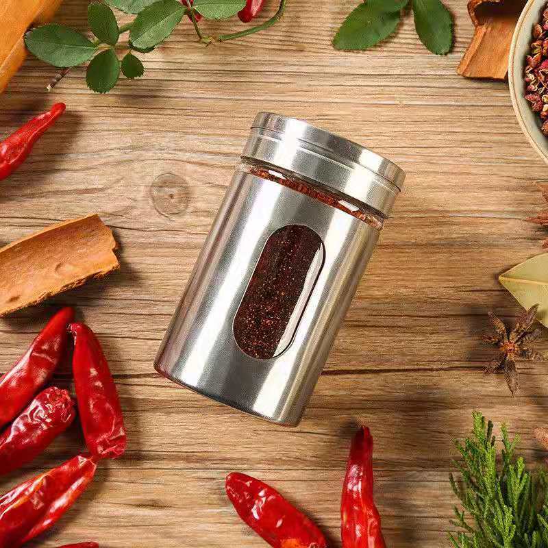 Seasoning Bottle Stainless Steel Household Outdoor Barbecue Tools Pepper Bottle Seasoning Bottle Sprinkling Jar Toothpick Cartridge Jar