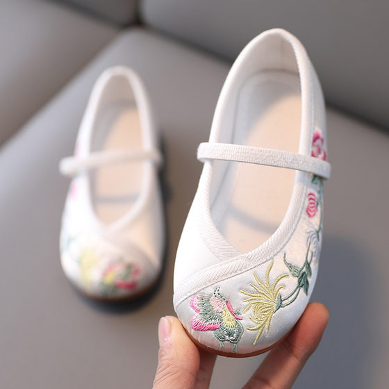Girls' Hanfu shoes Children's ancient embroidered shoes Children's ancient costume shoes non-slip soft bottom cloth shoes baby performance shoes