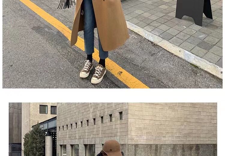 2022 Camel Woolen Coat Women's Mid-length Autumn and Winter Elegant Korean Fashion Double-breasted Woolen Coat Trendy_voghion.com