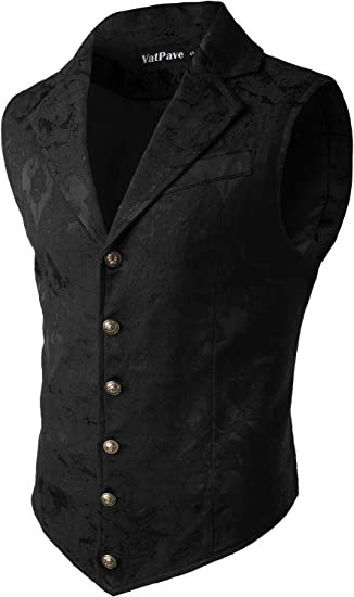 Amazon foreign trade new men's vest medieval costume retro Gothic long dress vest Halloween costume