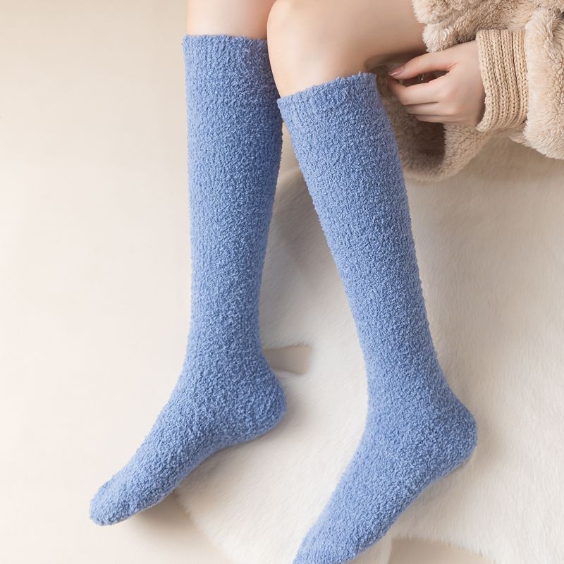 Coral fleece socks women's winter fleece-lined thick warm calf home sleep socks long Japanese college style socks