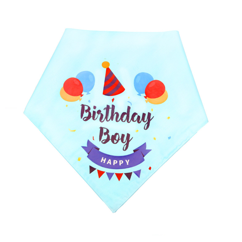 Cross-border pet birthday saliva towel dog cat pet cute triangle towel accessories scarf jewelry bib wholesale