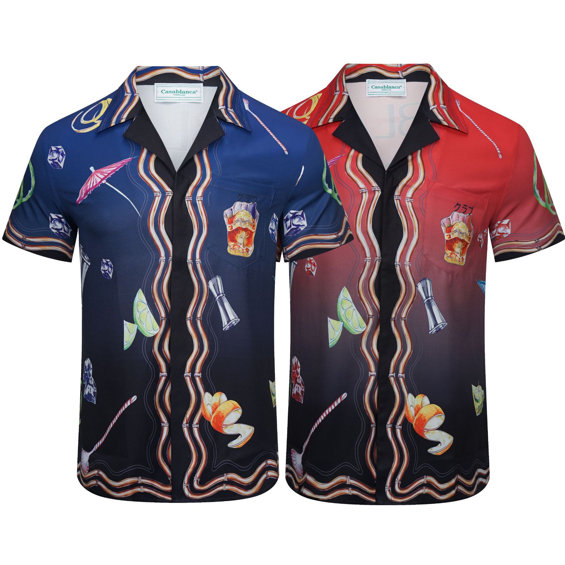 Summer CASA Popular Casablanca Digital Jet Printing Men's Fantasy Shirt Fashion Short Sleeve T-Shirt Shirt