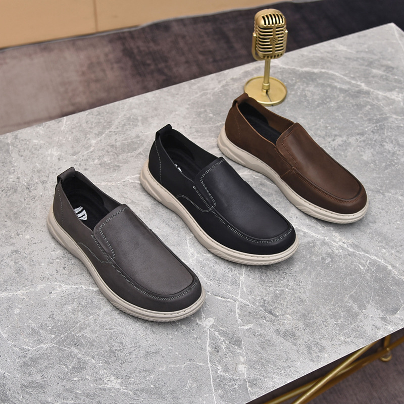 Men's Shoes Spring and Autumn New Single Layer Genuine Leather Business Casual Shoes Top Layer Cowhide Foot Flat Breathable Comfortable Working Leather Shoes