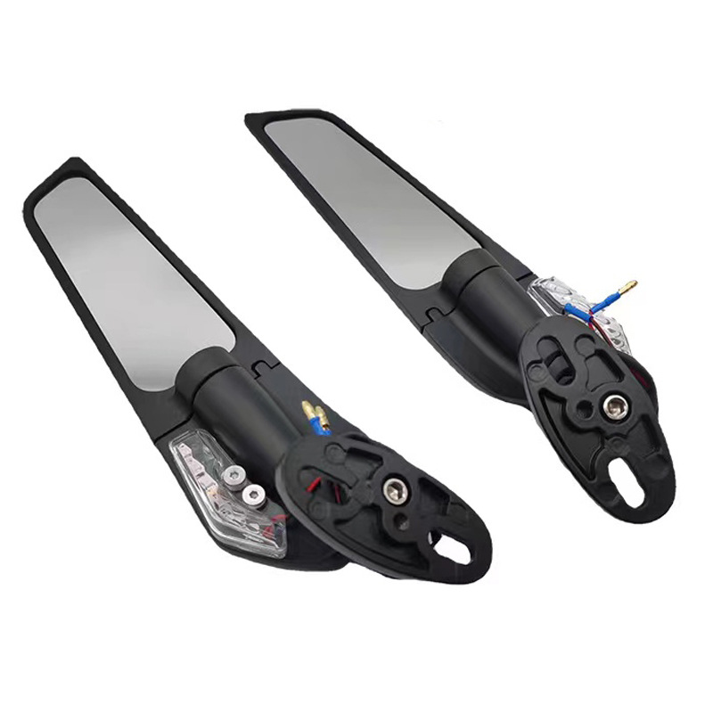 Cross-border new hot selling motorcycle modification with light rearview mirror accessories spoiler rearview mirror Kawasaki imitation racing knife type