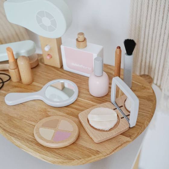 Children's Makeup Toy Haircut Wooden Comb Splint Lipstick Perfume Girl's Handbag Set