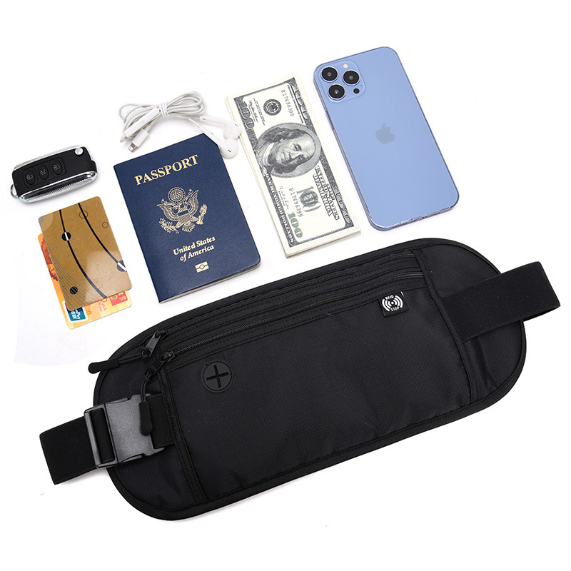 Amazon Hot Sale Certificate Passport Bag Multifunctional Waterproof Invisible Shape Storage Certificate Bag RFID Anti-theft Card Bag