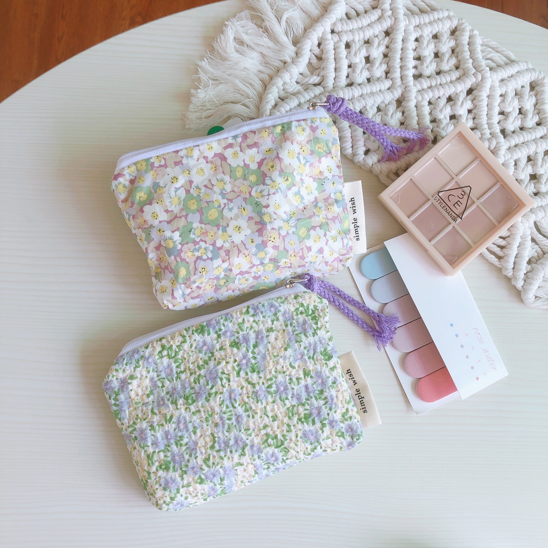 [Su Xi cloth bag] Gentle Cream light purple coin purse mini cotton bag earphones lipstick storage bag