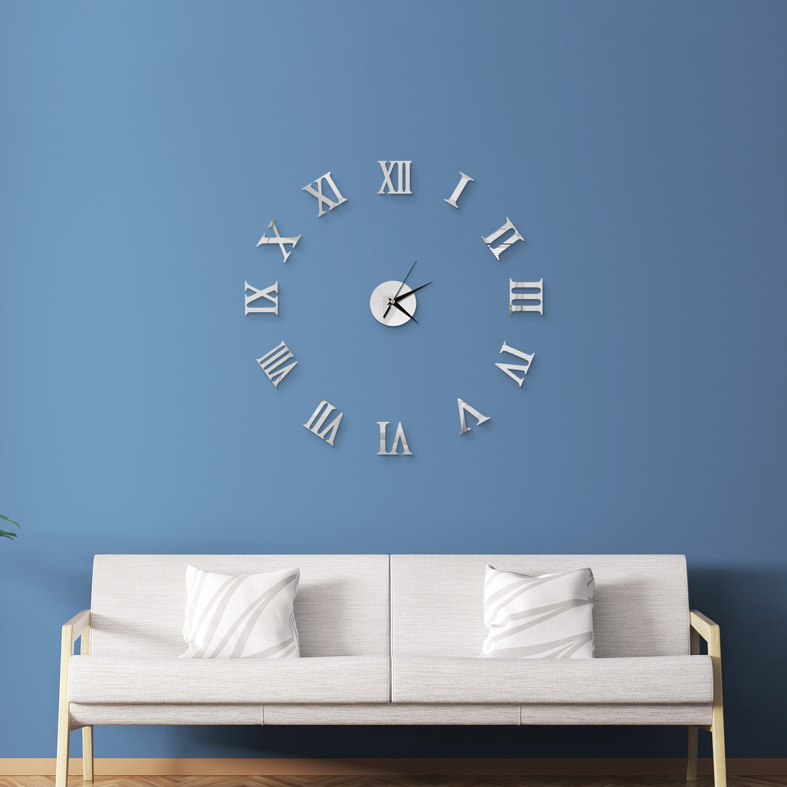 Cross-border explosions simple clock fashion wall clock DIY wall clock mirror wall stickers clock Roman numeral clock