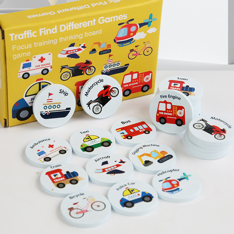 Cross-border New Children's Early Education Educational Dinosaur Puzzle Matching Cognition Find Different Digital Traffic Matching Find the Same
