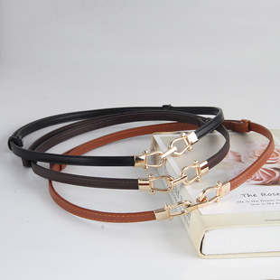 Fashionable all-match thin waist chain Women's narrow belt with skirt sweater decorative belt Korean style buckle belt for girls