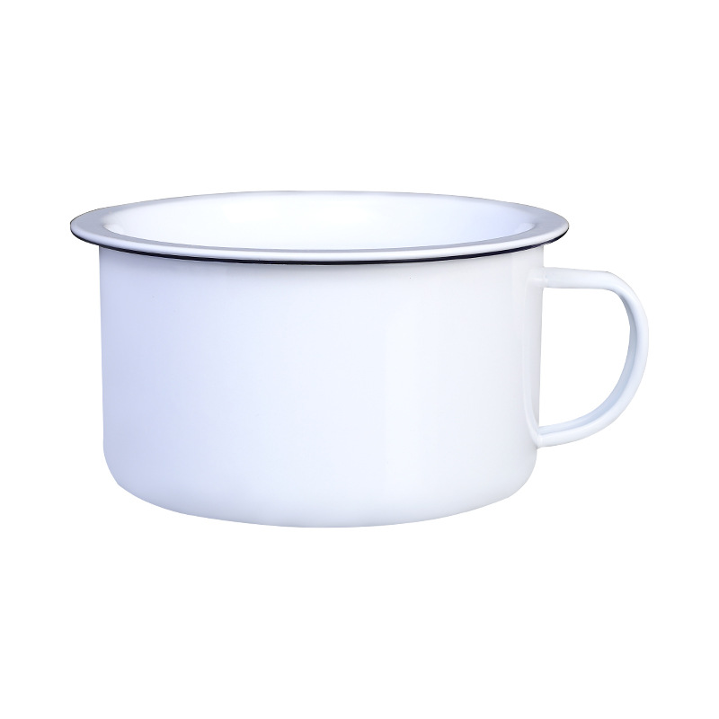 High-grade thickened enamel fast food Cup wholesale College student dormitory with lid classic instant noodle bowl old-fashioned quotation restaurant