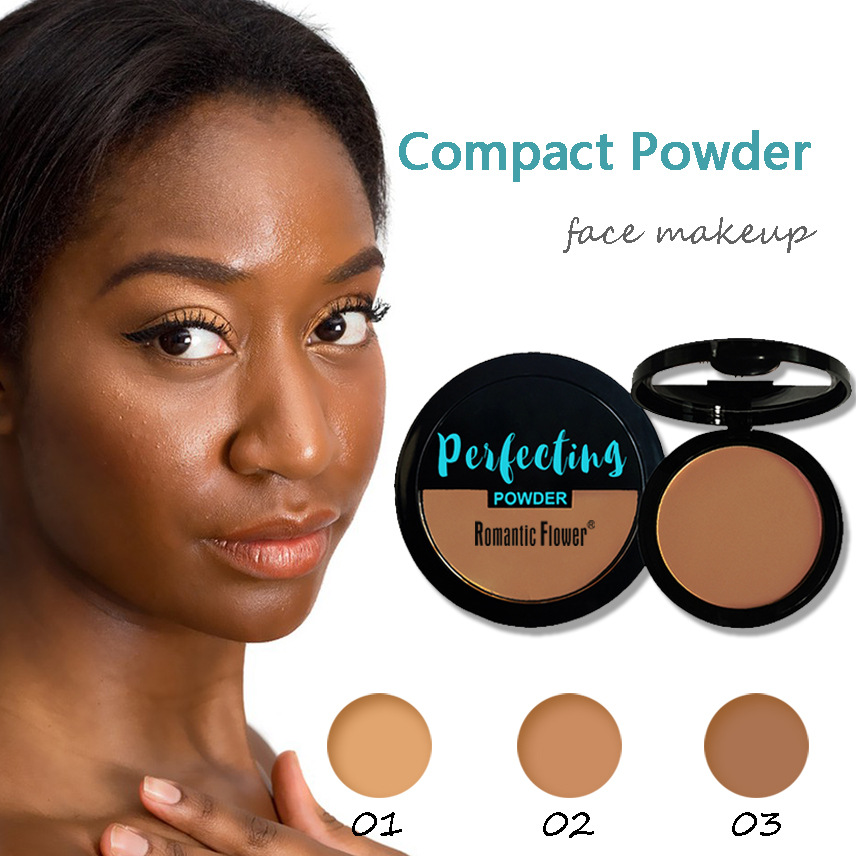 For cross-border foreign trade export dark powder cake single layer matte Waterproof Concealer Cosmetics makeup pressure powder with puff