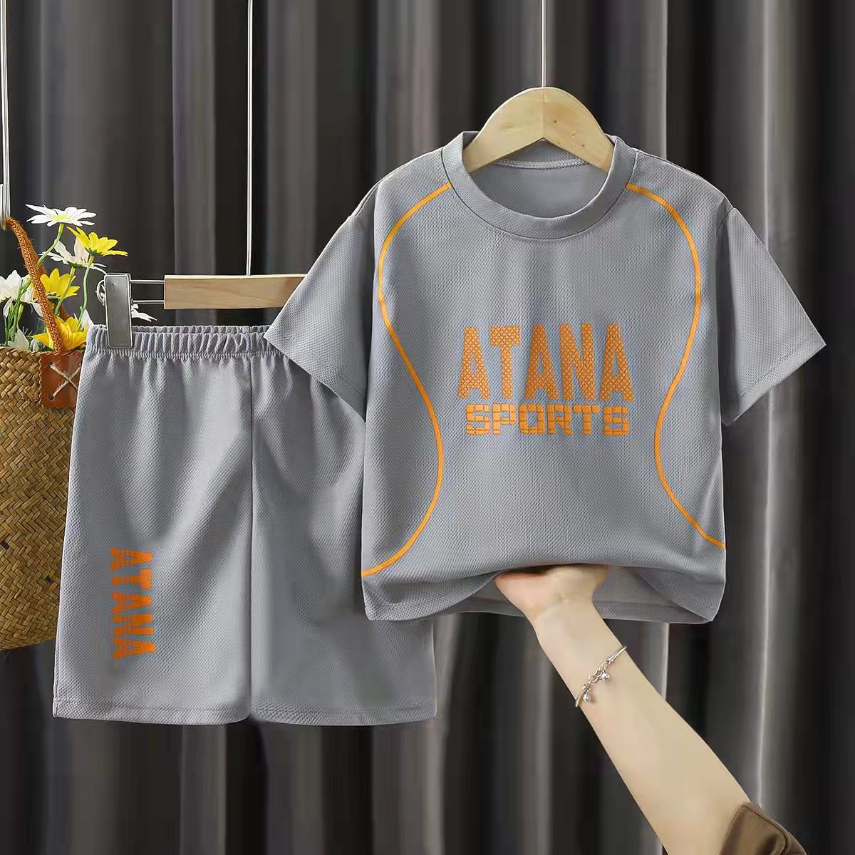 Boys' Quick-drying Clothes Children's Sports Suit Summer Girls' Basketball Suit Small and Medium-sized Children's Short-sleeved Western-style Football Suit